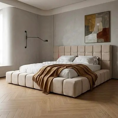 Modern Tufted Platform Bed Frame
