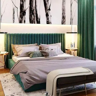 Emerald Green Luxe Velvet Upholstered Bed