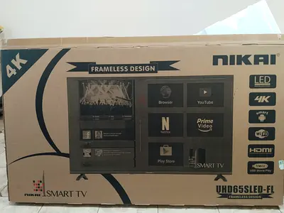 Nikai 65" 4K Smart TV (UHD65SLED-FL) - Frameless Design, Unused in Box