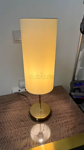 Gold Table Lamp with White Shade – 48cm