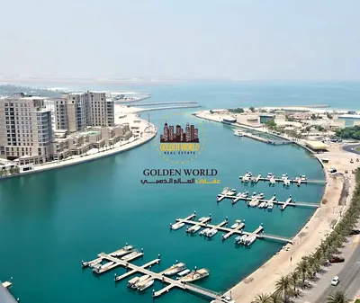 For rent in Al Khan, 2-bedroom apartment with balcony and parking, sea views from all rooms and living room, 2 master bedrooms, 3 bathrooms. AED 55K.