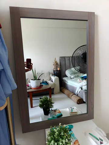 Solid wood Gray mirror 107x75