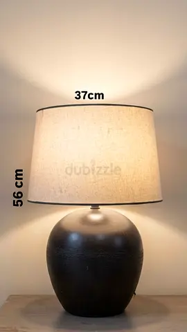Large Ceramic Table Lamp with Fabric Shade - 56cm Height