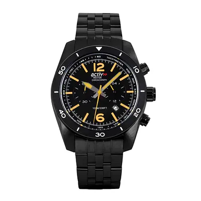 WESTAR ACTIV GENTS 44 MM BLACK DIAL QUARTZ WATCH - NEW