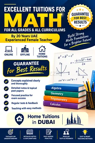 Excellent Tuitions for Math,Physics & Chemistry