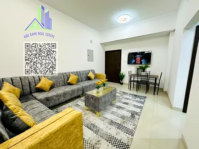 غرفة وصالة بفرش جديد بالكامل في النعيمية 1، حمامان وبلكونة وتكييف مركزي، بجانب المدرسة الباكستانية وقرب شارع الكويت، مع سهولة الوصول لدبي والشارقة.