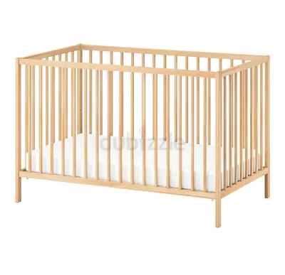 IKEA Wooden Baby Cot/ Bed with Matress 400 AED for Sale