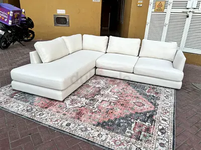 West Elm L Shape Sofa Beige
