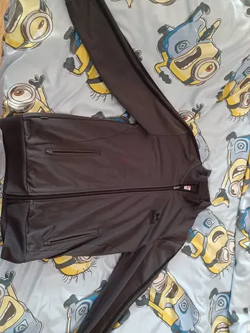Men's black Lonsdale zip-up track jacket - good condition, size M