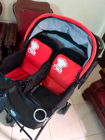 Double Twin Stroller - Side-by-Side, Good Condition