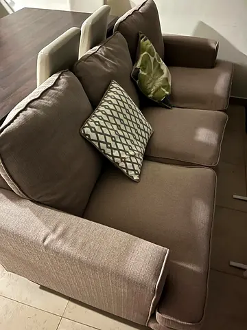seater set brown fabric sofa in good condition