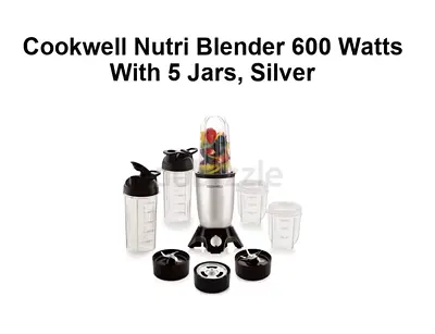 Cookwell Nutri Blender 600 watts with 5 Jars, Silver