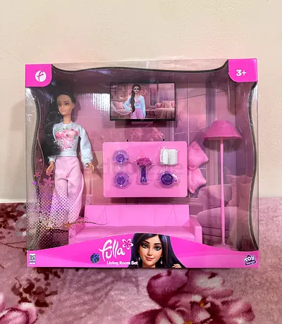 Fulla Living Room Doll Playset with Sofa, Lamp and Accessories Girls toys - New