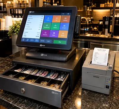 Used NCR POS System with Cash Drawer,  Printer and software Complete Package