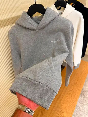 Grey cotton fleece christian Dior hoodie
