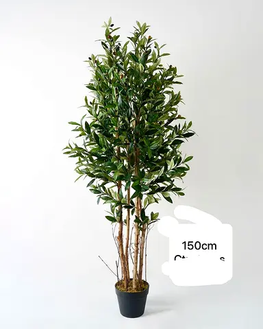 Artificial tall potted olive tree - 150 cm, ready to place