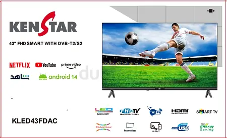 Kenstar 43" FHD Smart TV Android 14 - Model KLED43FDAC, Good Working Condition