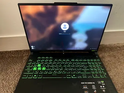 ASUS TUF Gaming f16 15.6" Laptop - Green Backlit Keyboard, Good Condition