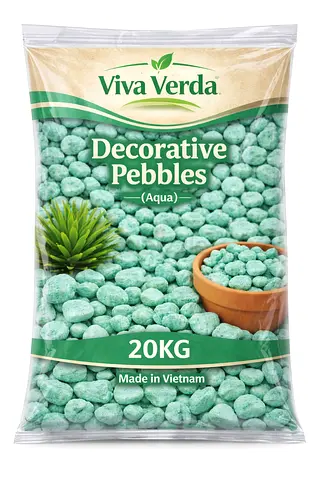 Viva Verda Decorative Pebbles | Aqua | 20KG Bag | Landscaping, Garden & Aquarium Stones | Made in Vi
