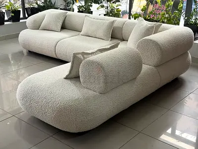 Beige color 5 seater sofa