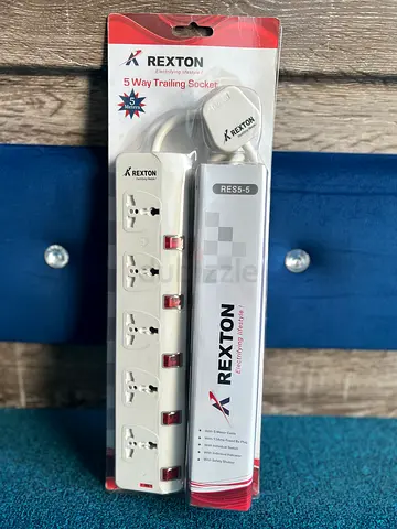 Rexton 5-Way Trailing Socket Power Strip (New, Unopened)