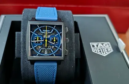 Tag Heuer Monaco Chronograph - Skeleton Dial with Blue Rubber Strap