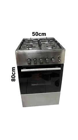 50cm Stainless Steel Gas Cooker with Oven - 4 Burners, 80cm Height + cylinder