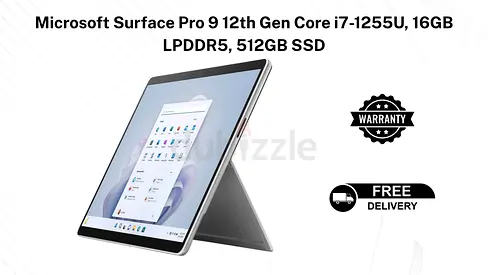 Microsoft Surface Pro 9 12th Gen Core i7-1255U, 16GB LPDDR5, 512GB SSD