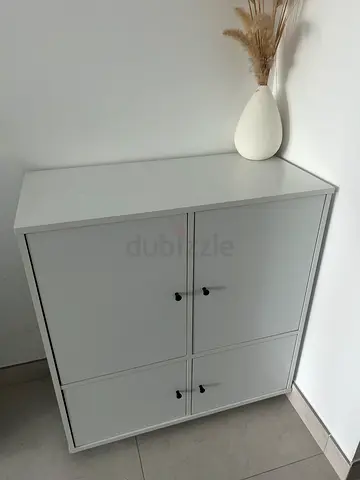 White 4-Door Storage Cabinet / Cupboard - Good Condition