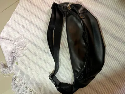 Black leather-look waist bag / $%&!# pack, lightly used