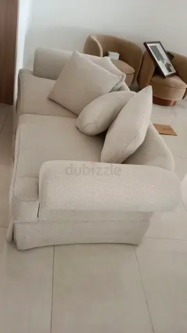 Beige 2-Seater Sofa with Cushions - Good Condition