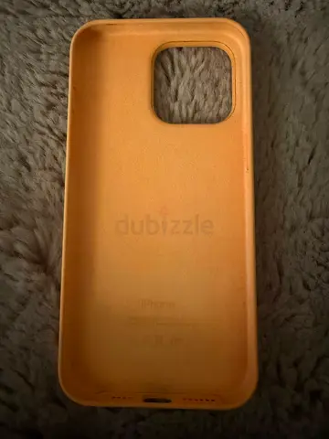 Used Beige leather iPhone 15 Pro Max Orange case (regular fit) - Excellent Condition