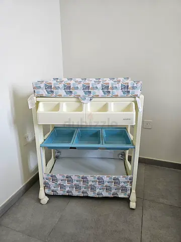 Junior baby bath and changing table with storage - excellent condition