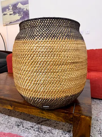 Handwoven Large Rattan Basket / Decorative Planter
