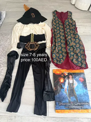 Children's Pirate Costume Set size 7-8 years - Complete Outfit