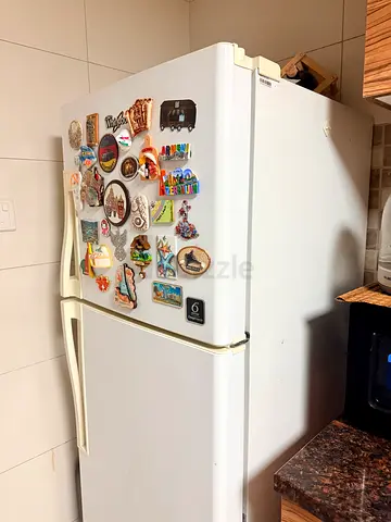 White Double-Door Refrigerator (Top Freezer) - Good Working Condition
