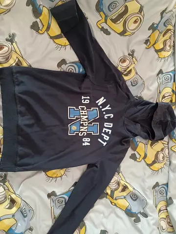 Navy Hoodie with NYC Dept. Champs Print - Size Unknown
