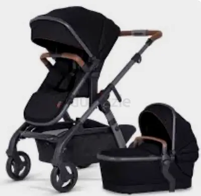 Black 2-in-1 Travel System Stroller with Bassinet