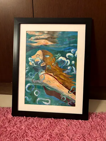 Original Framed Acrylic Painting “Exhale” A3