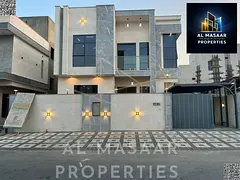 Luxury villa for sale in Ajman | 5 master bedrooms | Two floors and a roof | Freehold ownership incl