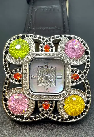 Matio Valentino Floral Crystal Statement Ladies Watch - Quartz