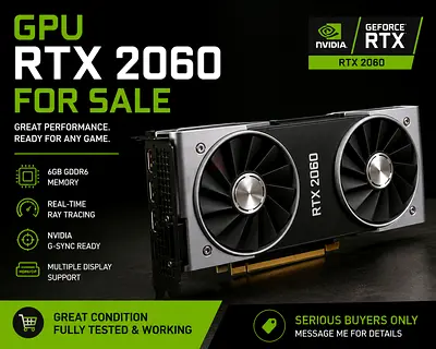 NVIDIA GeForce RTX 2060 6GB - USED, Great Condition