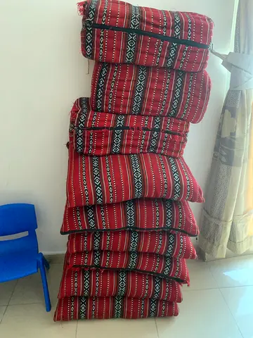 Set of traditional red floor seating cushions (majlis style) - good condition
