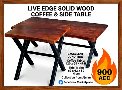 Live edge coffee and side tables