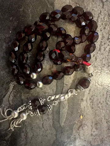 Handmade faturan Prayer Beads (Tasbih/Misbaha) with Silver Accents