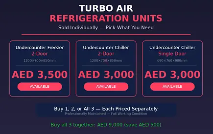 Commercial Under counter Refrigeration Units - Turbo Air - 3 Units