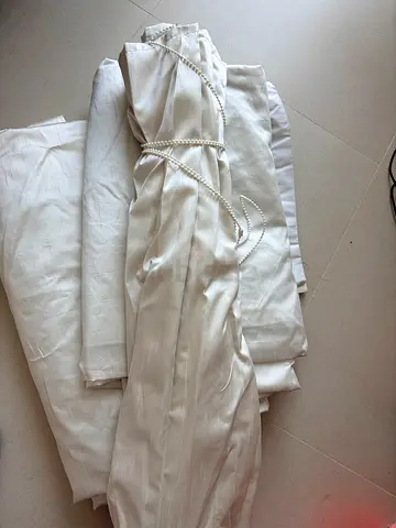 Set of white/cream curtains with tiebacks - good condition