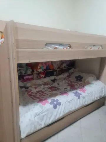 Light wood bunk bed with storage drawer - good condition