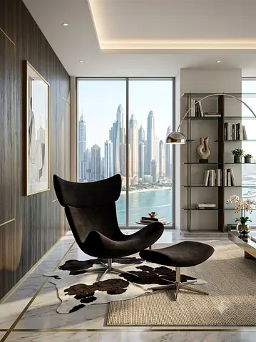 Boconcept modern Black Lounge Chair with Ottoman