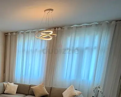 White curtains double layer